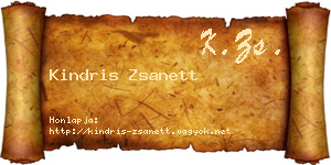 Kindris Zsanett névjegykártya